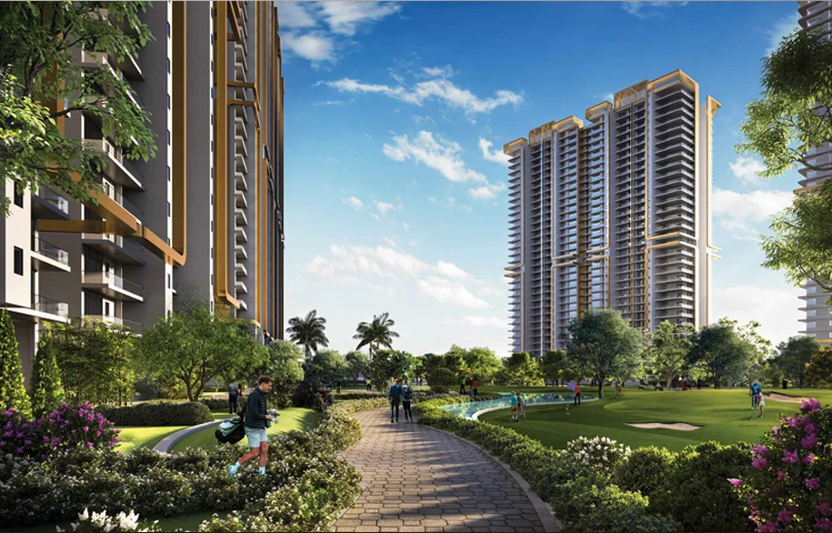 Grand exterior of M3M Mansion, a high-rise residential building on Dwarka Expressway_newlaunchdwarkaexpressway.com